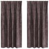 vidaXL Samtvorh&auml;nge mit Vorh&auml;ngen 2 pcs Braun 175 x 140 cm Samt