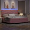 vidaXL Boxspringbett mit Matratze mit LED Rosa 200 x 200 cm Samt
