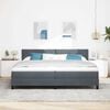vidaXL Boxspringbett mit Matratze Dunkelgrau 200 x 200 cm Samt