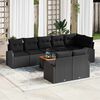 vidaXL Gartensofa-set mit Speicher 9 pcs Schwarz Poly-Rattan