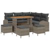 vidaXL Gartensofa-set mit Kissen 9 pcs Grau Poly-Rattan