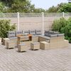 vidaXL Garten-Sofa-Set mit Kissen mit Kissen 13 pcs Beige und Hellgrau