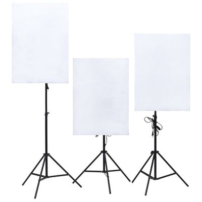vidaXL Fotostudio-Set mit Lampen, Schirmen, Hintergrund, Reflektor