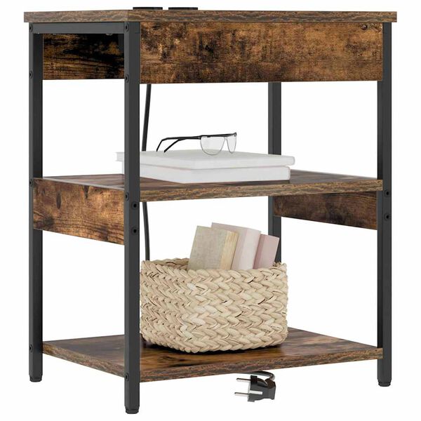 vidaXL Nachttisch 2 pcs Ger&auml;ucherte Eiche 41 x 31 x 51 cm