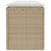 vidaXL Gartenbank mit Kissen Beige 110x40x44 cm Poly Rattan