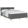 vidaXL Boxspringbett mit Kissen Dunkelgrau 140 x 200 cm Stoff