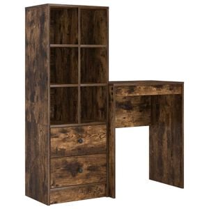 vidaXL Schreibtisch Ger&auml;ucherte Eiche 105,5 x 34 x 127 cm 2 stk.