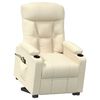 vidaXL Massagesessel mit Aufstehhilfe Creme Stoff