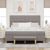 vidaXL Boxspringbett mit Matratze Taupe 180 x 200 cm Stoff