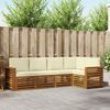 vidaXL Ecksofa Set mit Kissen 5 pcs Natur und Creme Massivholz Akazie