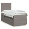 vidaXL Boxspringbett mit Matratze Taupe 90x190 cm Stoff
