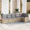 vidaXL Gartensofa-set mit Kissen 6 pcs Beige und Hellgrau Poly-Rattan