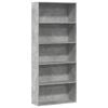 vidaXL B&uuml;cherregal Betongrau 80x30x189 cm Holzwerkstoff