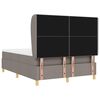 vidaXL Boxspringbett mit Matratze Dunkelgrau 90x190 cm Taupe Stoff
