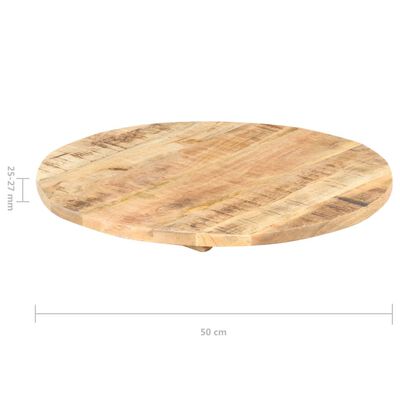vidaXL Tischplatte Massivholz Mango Rund 25-27 mm 50 cm