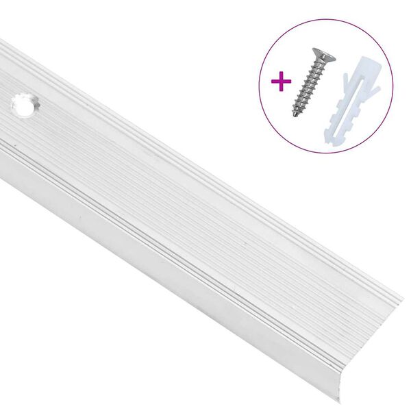 vidaXL Treppenkantenprofile in L-Form 15 Stk. Aluminium 100 cm Silbern