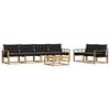 vidaXL Outdoor-Sofagarnitur 7 pcs Wei&szlig; und Schwarz 79 x 79 x 37 cm