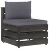 vidaXL 6-tlg. Garten-Lounge-Set mit Kissen Grau Impr&auml;gniertes Holz