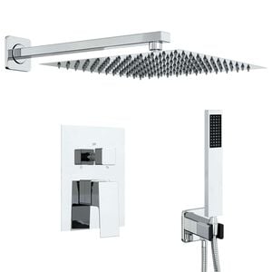 vidaXL Verborgenes Duschsystem (Quadrat) Silber Edelstahl 201