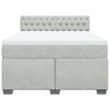 vidaXL Boxspringbett mit Matratze Hellgrau 160x200 cm Samt