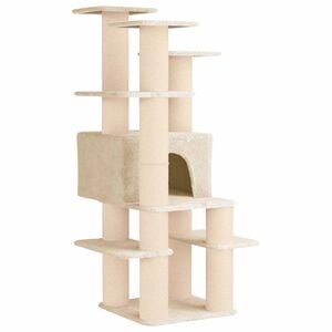 vidaXL Katzennbaum mit Sisal-Kratzs&auml;ulen Creme 161 cm