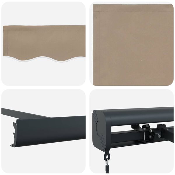 vidaXL Einziehbare Markise Beige 300 x 250 cm Stoff und Metall