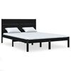 vidaXL Massivholzbett Schwarz 120x190 cm