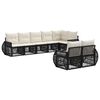 vidaXL Gartensofa-set 8 stk. 8-Sitzer Schwarz und Cremewei&szlig;