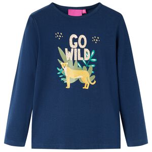 Kinder-Langarmshirt Marineblau 128