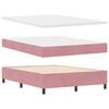 vidaXL Boxspringbett mit Matratze mit LED Rosa 160 x 200 cm Samt