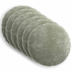 vidaXL Kissenbezug 6 pcs HEERLEN Gr&uuml;n &Oslash; 30 cm Chenille-Stoff