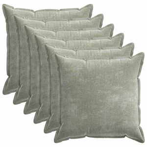 vidaXL Kissenbezug 6 pcs HOUTEN Gr&uuml;n 55 x 55 cm Chenille-Stoff