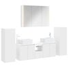 vidaXL Badezimmerm&ouml;bel-Set 6 Stk. Wei&szlig; Ingenieurholz und Glas