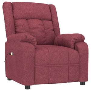 vidaXL Massagesessel Weinrot Stoff
