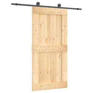 vidaXL Schiebet&uuml;r 100 x 210 cm Massivkiefer (Unbehandelt)