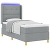 vidaXL Boxspringbett mit Matratze mit LED Hellgrau 80 x 200 cm Stoff