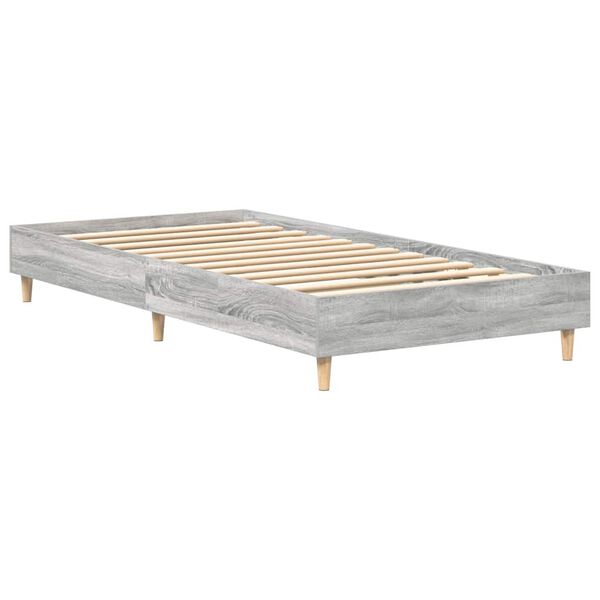 vidaXL Bettgestell ohne Matratze Grau Sonoma 100x200 cm Holzwerkstoff