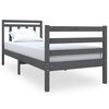 vidaXL Massivholzbett Grau 75x190 cm