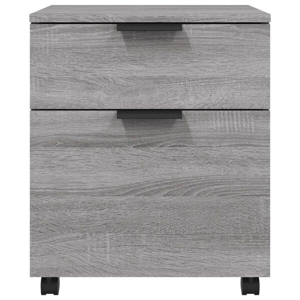 vidaXL Mobiler Aktenschrank mit Rollen Grau Sonoma 45x38x54 cm
