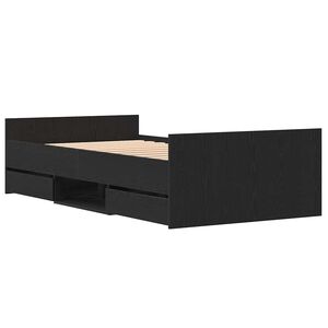 vidaXL Bettgestell Schwarz Eichen-Optik 90 x 190 cm Holzwerkstoff