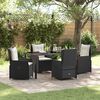 vidaXL Garten Essgruppe 5 pcs Schwarz Poly-Rattan