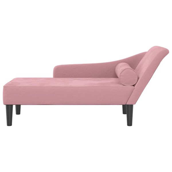 vidaXL Chaiselongue mit Kissen Rosa Samt