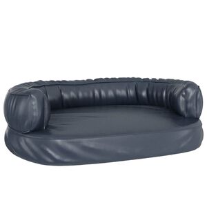vidaXL Hundebett Ergonomisch Schaumstoff Dunkelblau 75x53cm Kunstleder
