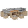 vidaXL Gartensofa-set mit Kissen 10 pcs Beige und Hellgrau Poly-Rattan