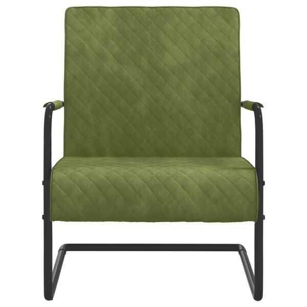 vidaXL Freischwinger Hellgr&uuml;n Samt