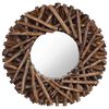 vidaXL Wandspiegel 40 cm Teak Rund