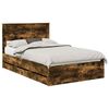 vidaXL Bettrahmen Ger&auml;ucherte Eiche 135 x 190 cm Ingenieurs Holz