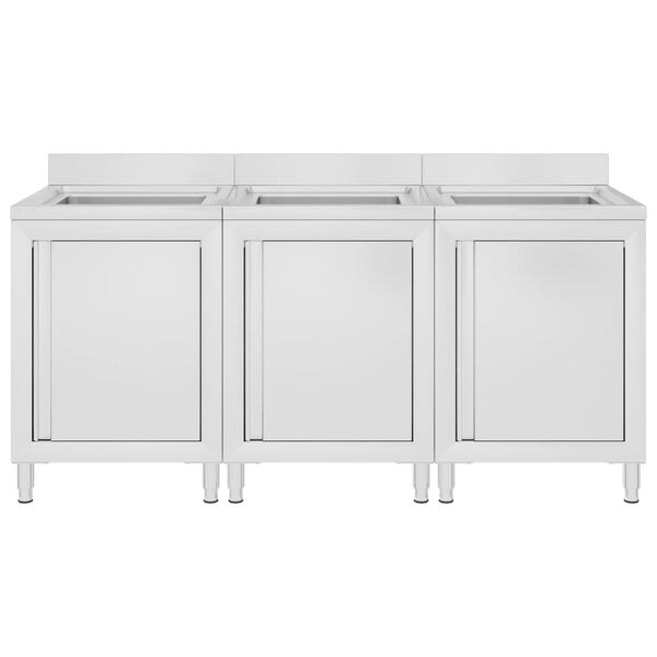 vidaXL Gastro-Sp&uuml;lenunterschr&auml;nke 2 Stk. Edelstahl