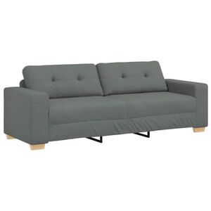 vidaXL 3-Sitzer-Sofa Dunkelgrau 220x78x80 cm Stoff