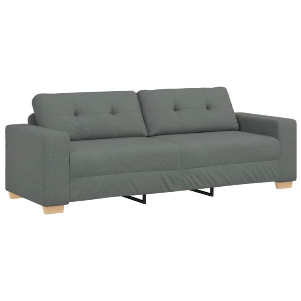 vidaXL 3-Sitzer-Sofa Dunkelgrau 220x78x80 cm Stoff